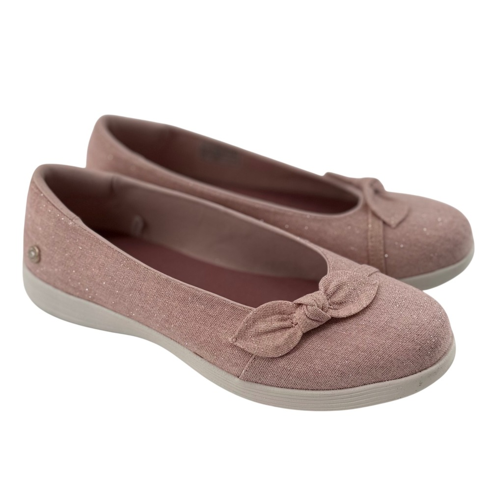 Skechers 7 On The Go‎ Dreamy Slip On Ballet Flats Upscale Afterglow Shimmer Bow